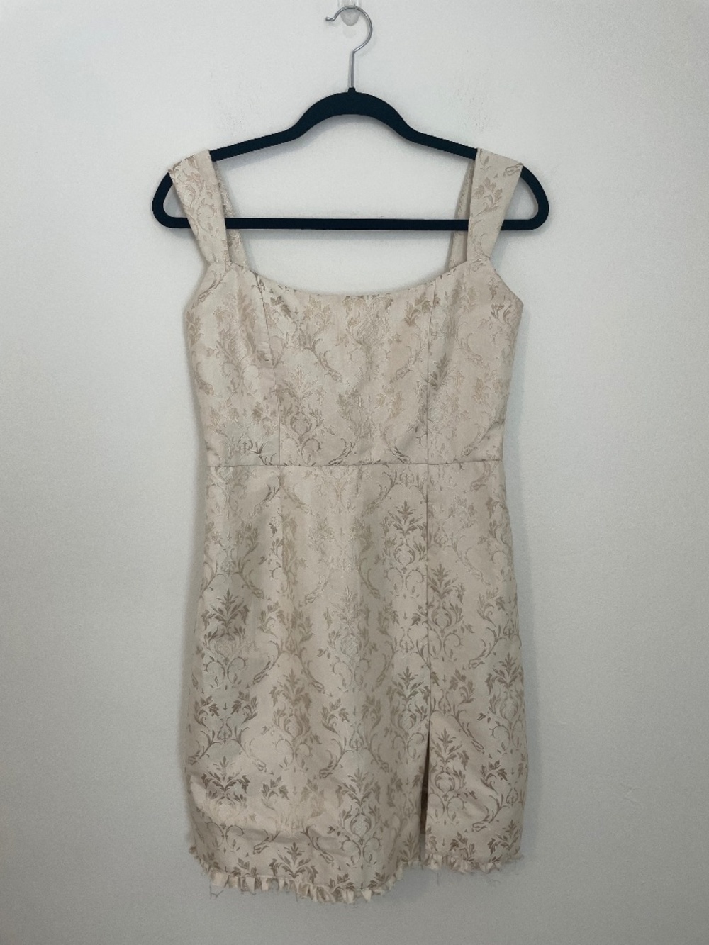 Sachin & Babi Floral Brocade Jacquard Ruffle Hem Mini Dress, White Bridal Sz 8